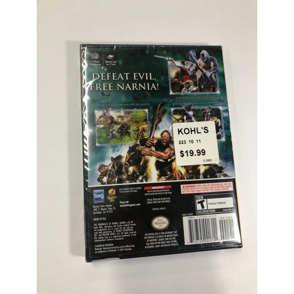 Chronicles of Narnia Lion Witch Wardrobe Nintendo GameCube GC New Factory Sealed